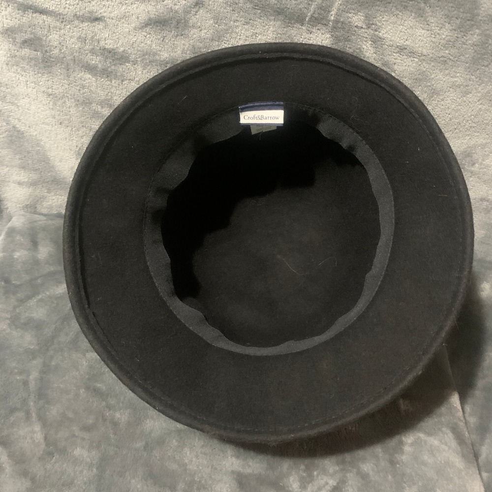 Croft & Barrow Women's Black Wool Cloche Bucket Hat with Tie Detail Vintage - Picture 9 of 10